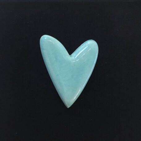 Broche coeur asymétrique turquoise